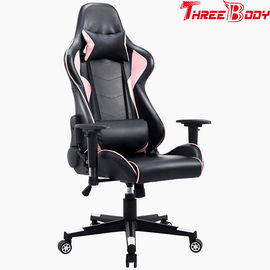 Ghế lưng cao màu đen và màu hồng, xoay 360 độ pu da ghế văn phòng