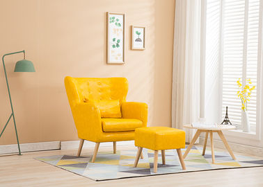 Phòng khách Vải Sofa gỗ Ming màu vàng với mật độ cao Sponge